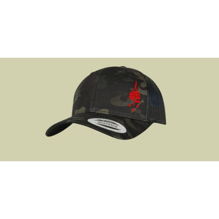 FLEXFIT Retro Trucker Cap- BLACK MULTICAM